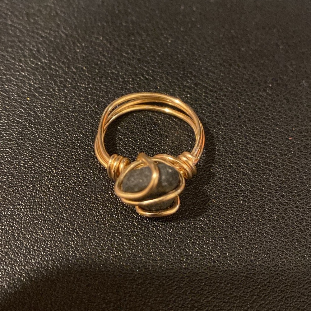 Wire-Wrapped Chalcedony (?) Ring - image 2